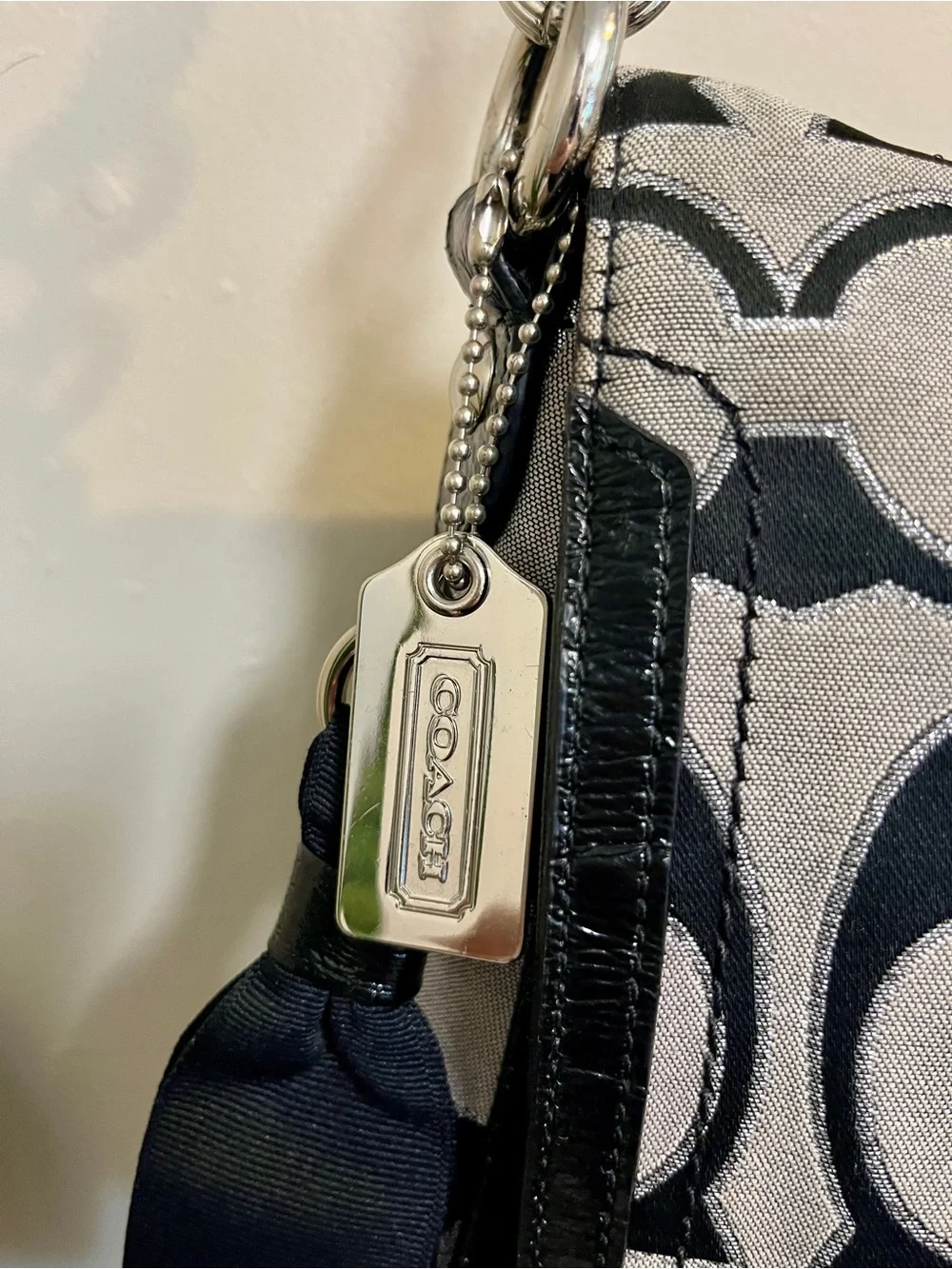 Vintage Y2K Coach Poppy Signature Pushlock Flap Bag (Style No. 18352)